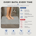 Rubber Shower Mat Ibija Pattern ( 40x70 Cm Silver )