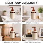 Rosegold & Ivory Plastic Soap Dispenser For Bathroom And Kitchen Sink ( 16x8 cm Rosegold & Ivory )