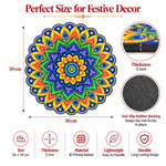 3D Rangoli Mats ( 56x59 cm, Multi )