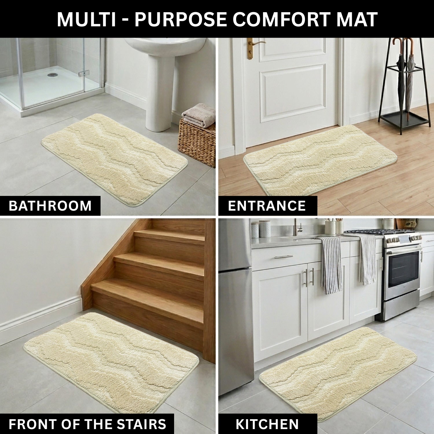 Moscow ZigZag Wave Microfiber Bath  (38x58cm Gold)