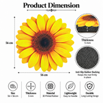 3D Rangoli Mats ( 56x56 cm, Yellow )