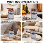 Marble Pattern Plastic Soap Dispenser For Bathroom And Kitchen Sink  ( 13.5x7 cm White )