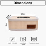 Bamboo Napkin Box Tissue Holder ( Cream, 24x14x9 cm )