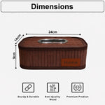 Bamboo Napkin Box Tissue Holder ( Brown, 24x14x9 cm )