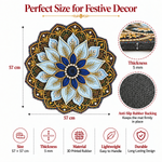 3D Rangoli Mats ( 57x57 cm, Blue )