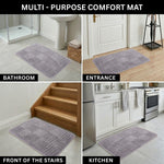 Bahrain Intersect Microfiber Bath Mat (40x58cm Grey)