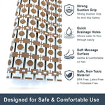 Rubber Shower Mat For Bathroom ( 38x70 Cm Brown )