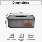 Bamboo Napkin Box Tissue Holder ( Light Purple, 24x14x9 cm )