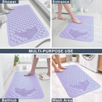 PVC Shower Mat for Bathroom Floor ( 35x70 cm, Purple )
