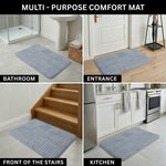 Bahrain Intersect Microfiber Bath Mat (40x58cm Sky Blue)