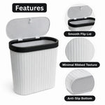 Portable Plastic Dustbin For Home And Kitchen (  27.5x14x29 cm, Grey )