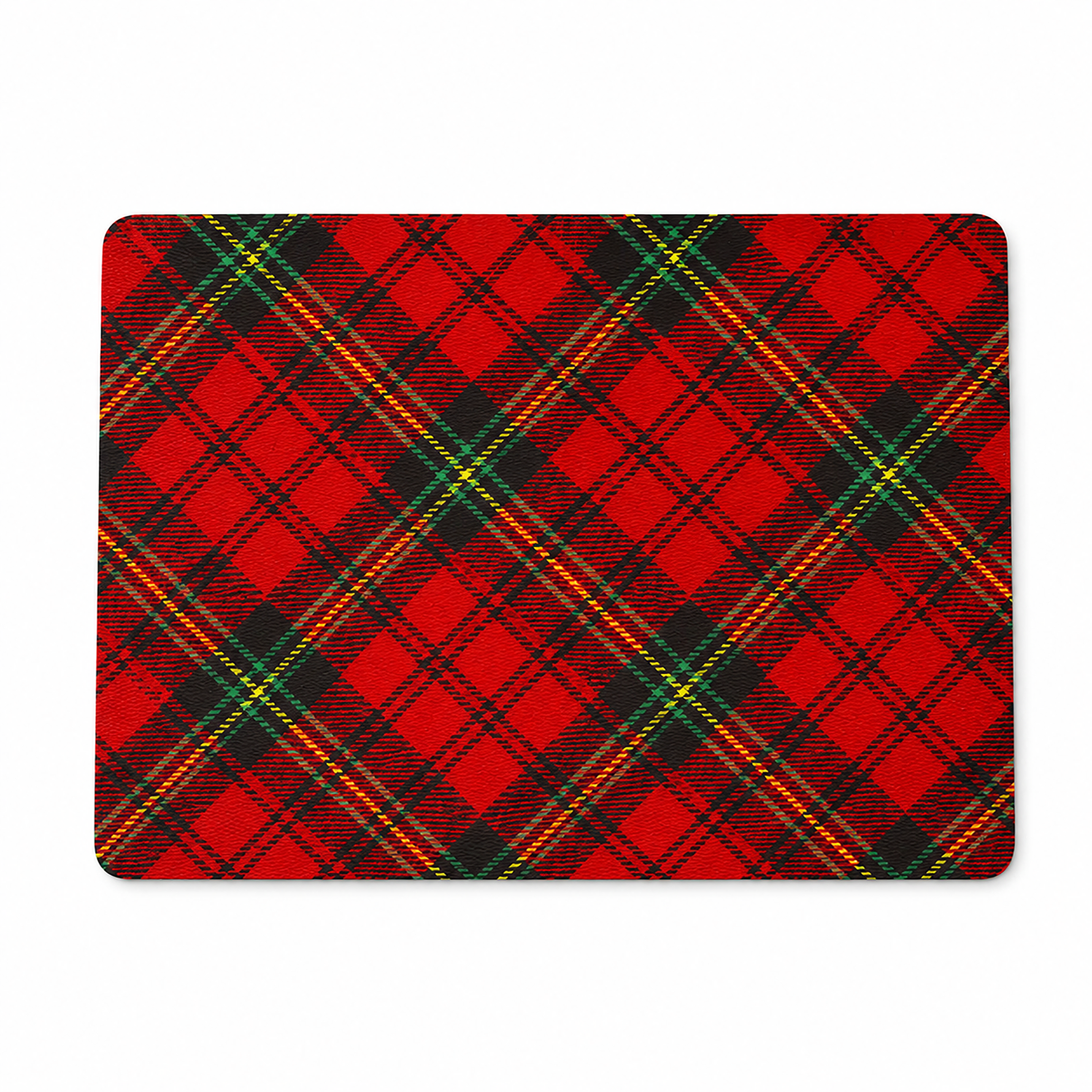 Kitchen Dish Drying Mat | Red Tartan Check Print | 35x55 cm