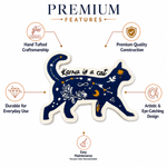 Tufted Wool Wall Hanging Cat-Shaped Celestial Motif Decor Room Mat For Living Room And Bedroom 80x60 CM
