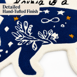 Tufted Wool Wall Hanging Cat-Shaped Celestial Motif Decor Room Mat For Living Room And Bedroom 80x60 CM