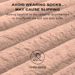 Stripe Rabbit Fur Carpet for Livingroom (4x6 Feet, Peach)