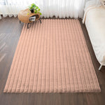 Stripe Rabbit Fur Carpet for Livingroom (4x6 Feet, Peach)