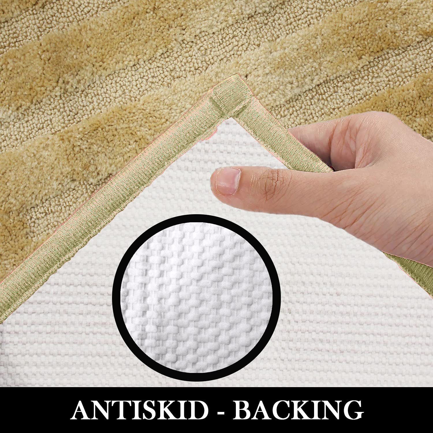 Bathmat 2500 GSM Microfiber Pack of 2 (Beige, 40cm x 60cm)