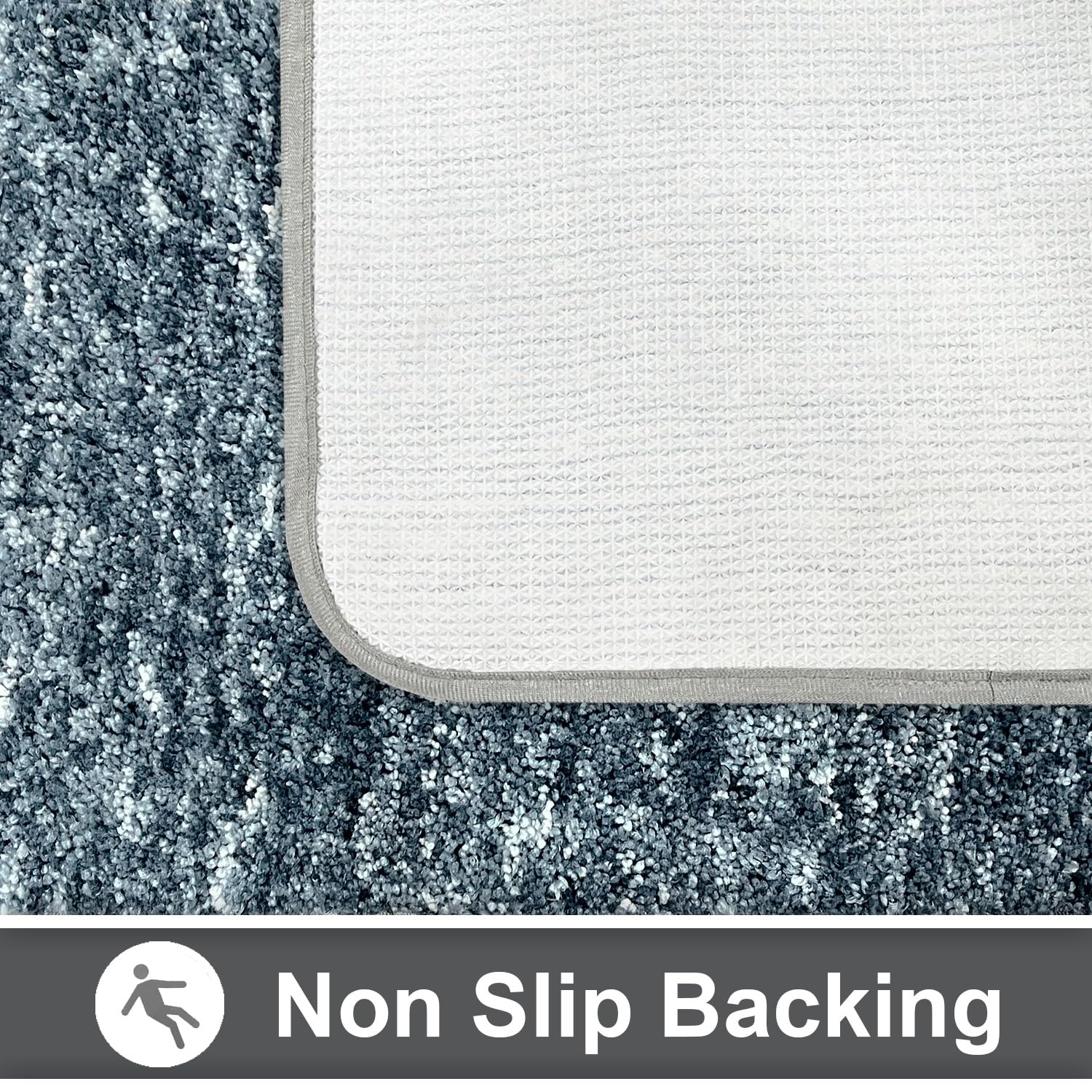 Hawai Contour Bath Mat  Set of 2 (Grey , 40x60 cm & 40x45)