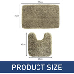 Newman Polyester Contour Bath Mat Set of 2 (Anti Gold 45x75 cm & 40x45)