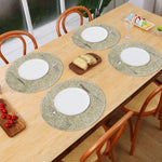 Round Table Placemats for Dining Table Set of 4(Light Gold)