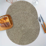 LUXE HOME INTERNATIONAL PVC Vinyl Metallic Table Round Placemats for Dining Table Gold, Heat Resistant & Waterproof | Easy to Clean Decorative Dining Mats - (Set of 2) STP001-JPE