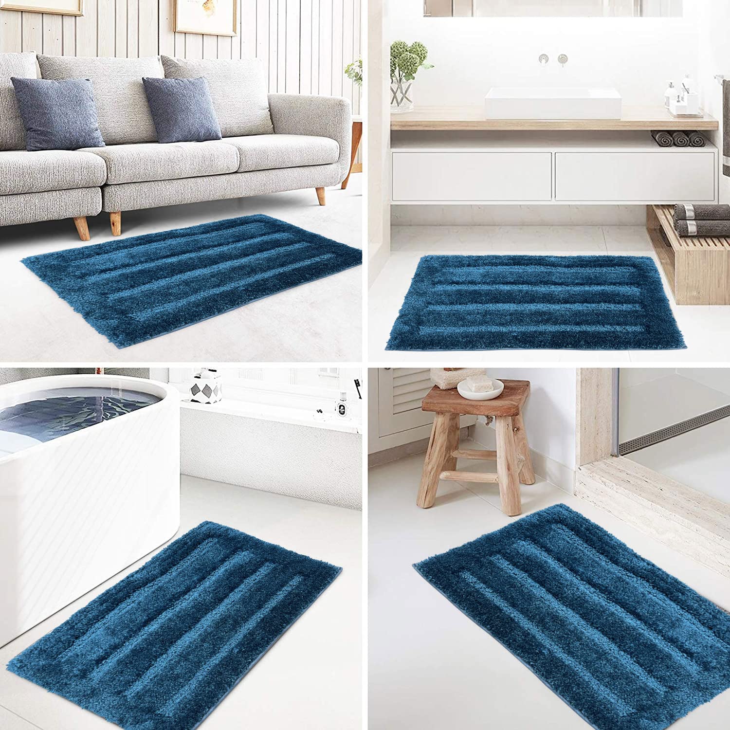 Bathmat 2500 GSM Microfiber Pack of 2 (40cm x 60cm, Teal)