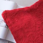 Cushion Cover Duble Side Rabbit Fur Set of 2(16 x 16 inch , Maroon)