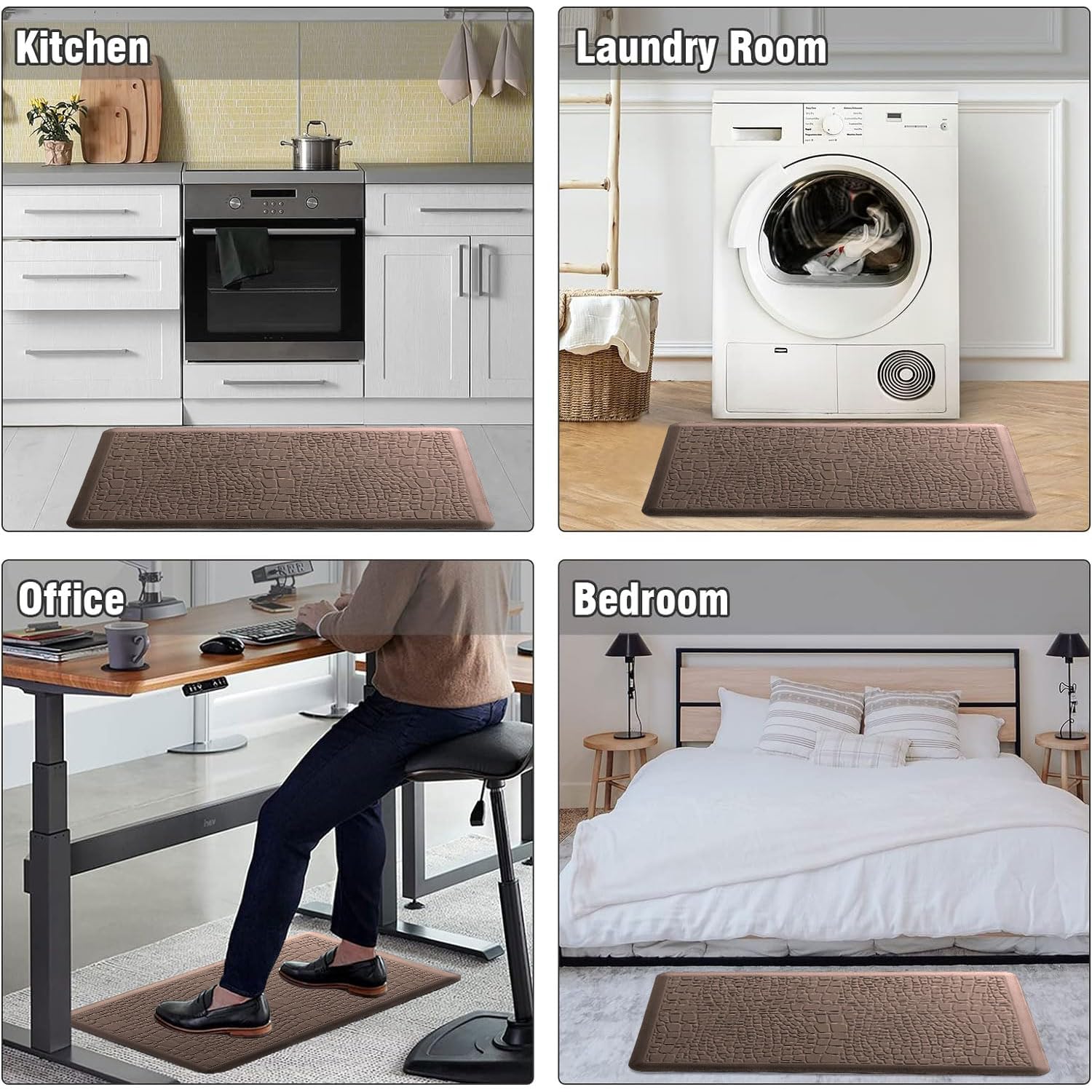 Jersey Texture Anti-Fatigue PVC Door Mat (Coffee, 45x75 cm)