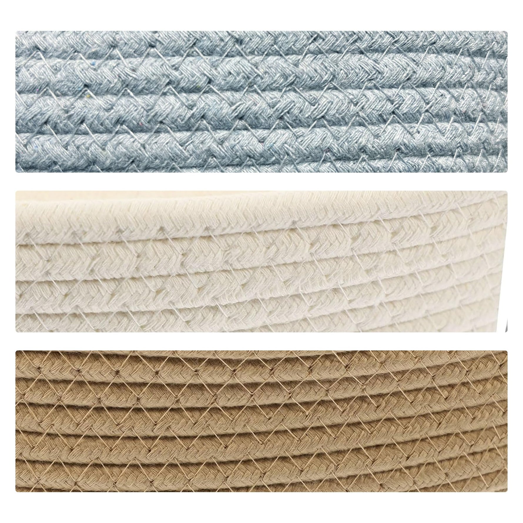 3-Piece Cotton Storage Basket Set ( Multicolor)