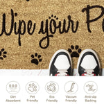 Coir Doormat for Home Entrance (Wipe Your Paws Print Design,71x45 cm)