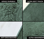 Newman Microfiber Shaggy Carpet for Living Room - 6x7 Feet, Seige