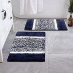 Columbia Bath Mat for Bathroom Pack of 2 (Navy Blue, 38x58 cm)