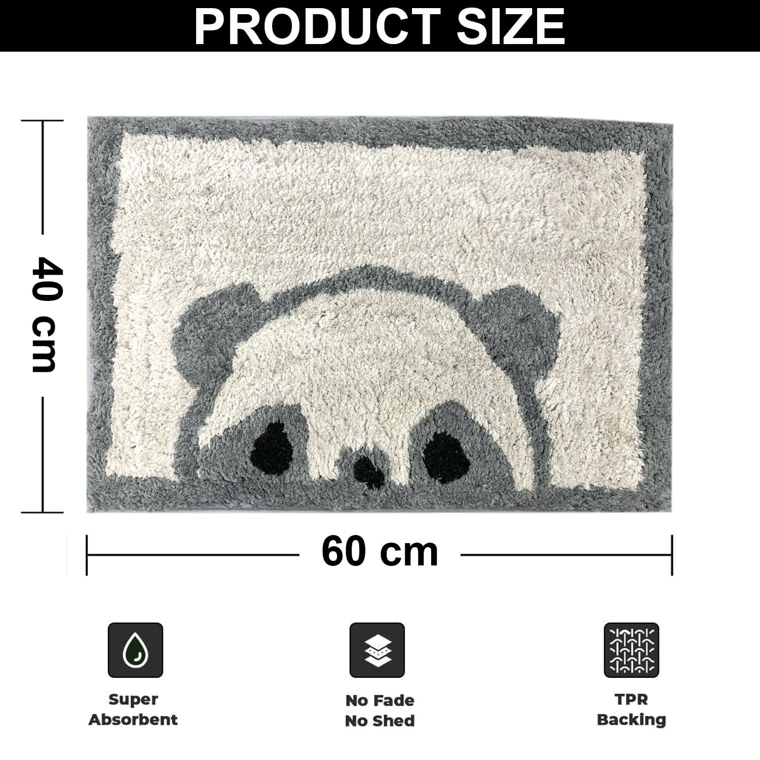 Canada Bath Mat Panda (40x60 cm, Grey)