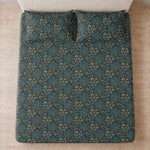 Double Bedsheet with 2 Pillow Covers Premium 240 TC 100% Cotton Feel King Size (108x108 inch , Blue )