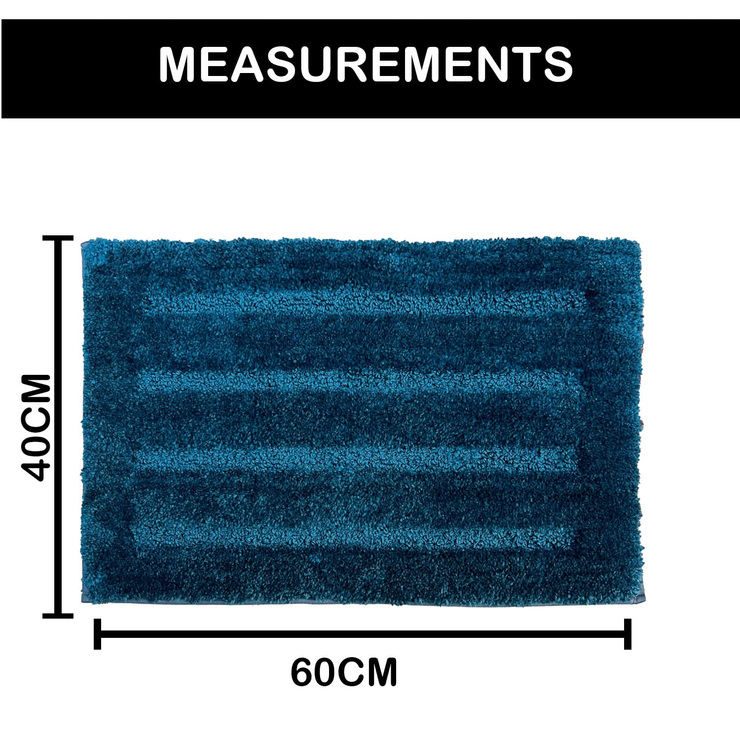 Bathmat 2500 GSM Microfiber Pack of 2 (40cm x 60cm, Teal)