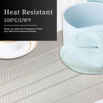 Zigzag Design Placemat for Dining Table Set of 4 (30x45 CM Silver)