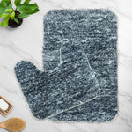 Hawai Contour Bath Mat  Set of 2 (Grey , 40x60 cm & 40x45)