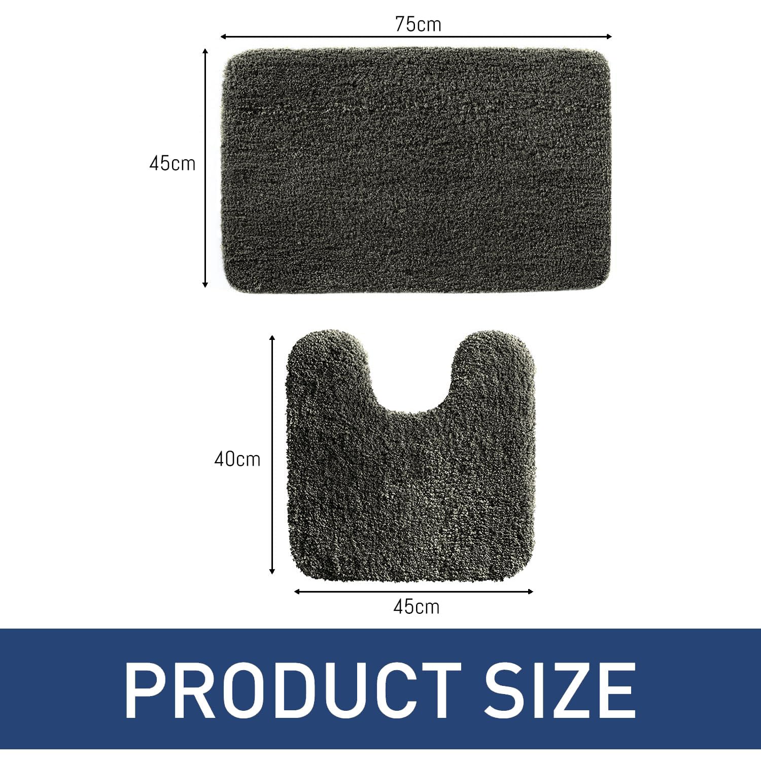 Newman Polyester Contour Bath Mat Set of 2 (Arabic Coffee 45x75 cm & 40x45)