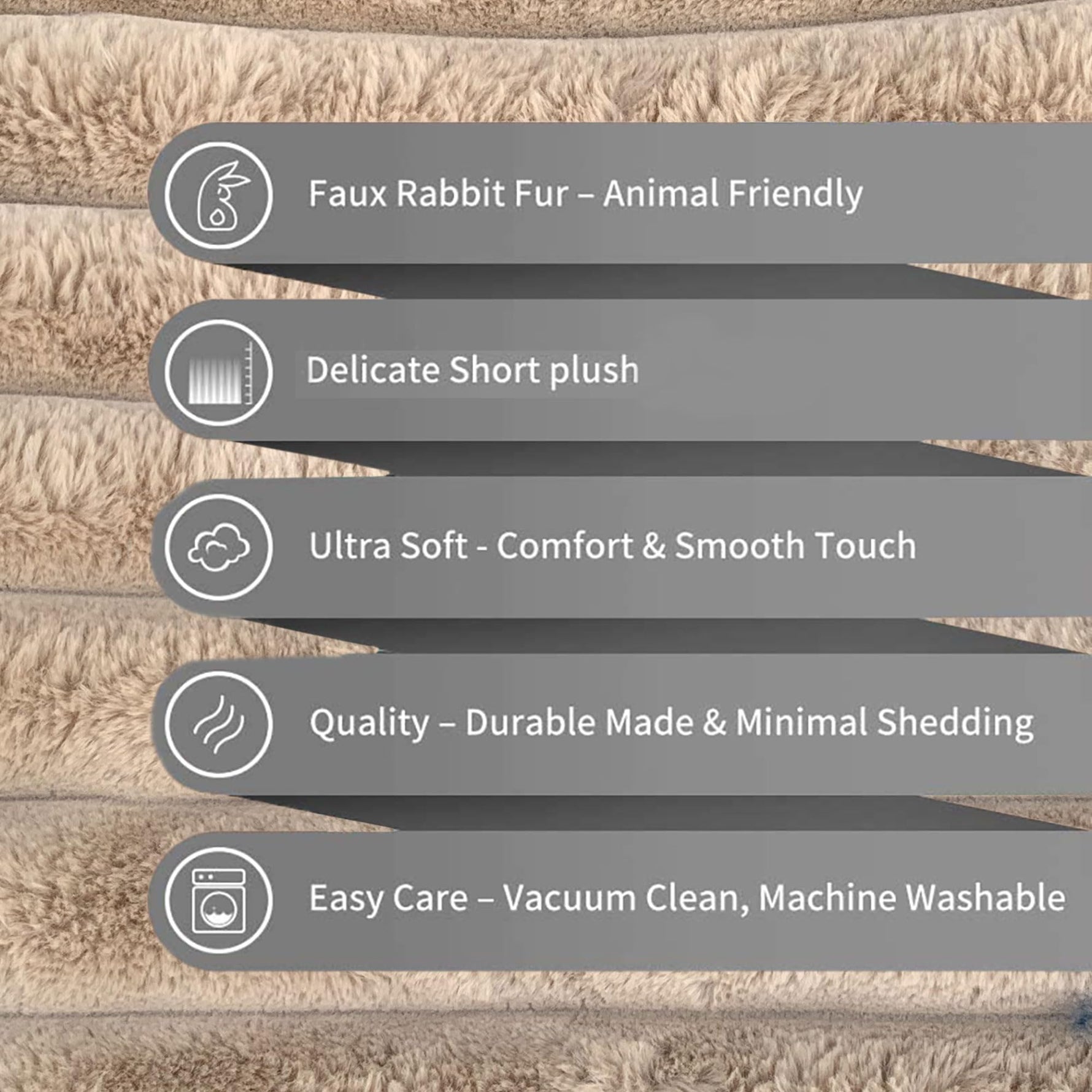 Luxurious Plush Cushion Cover (16 Inch x 16 Inch, Beige)