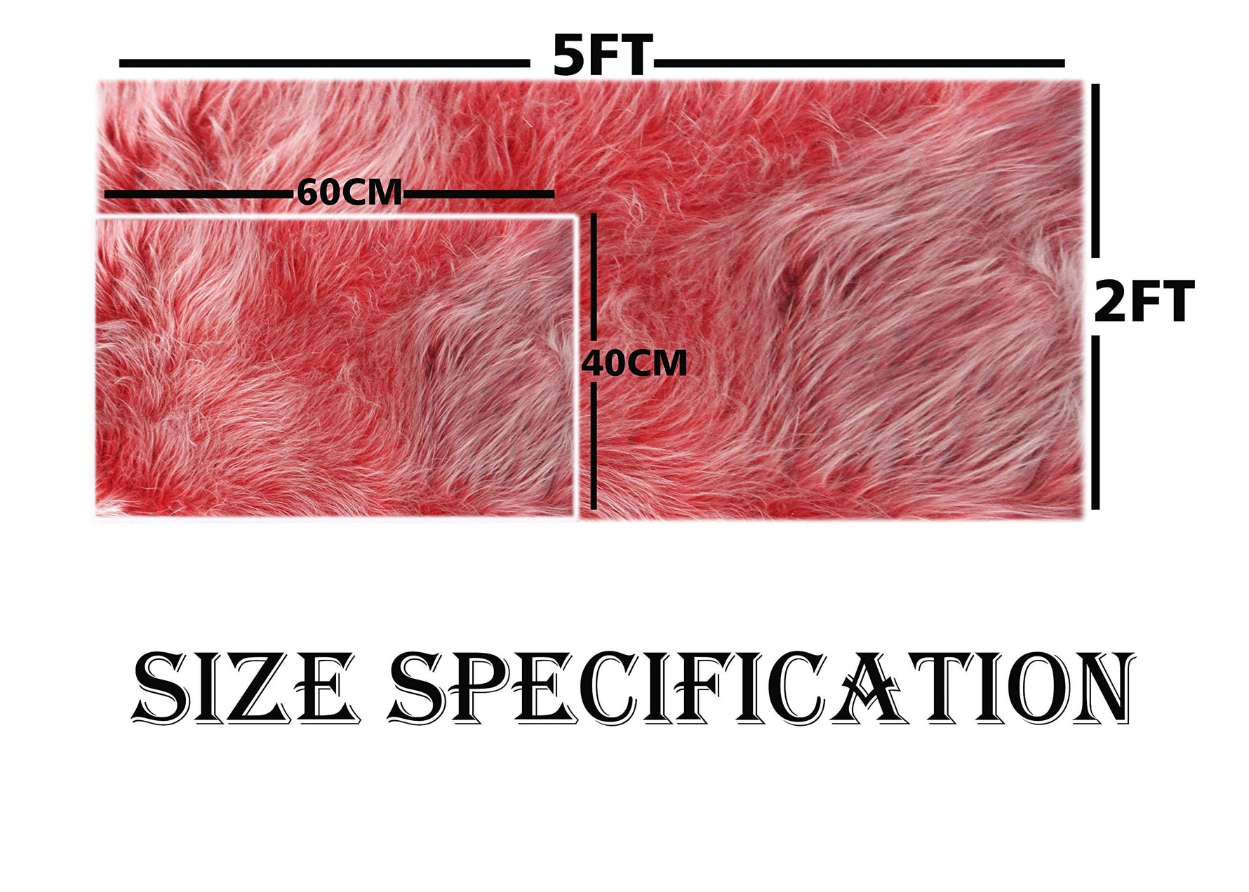 Faux Furr Runner for Bathroom (Maroon , 2x5 Ft)