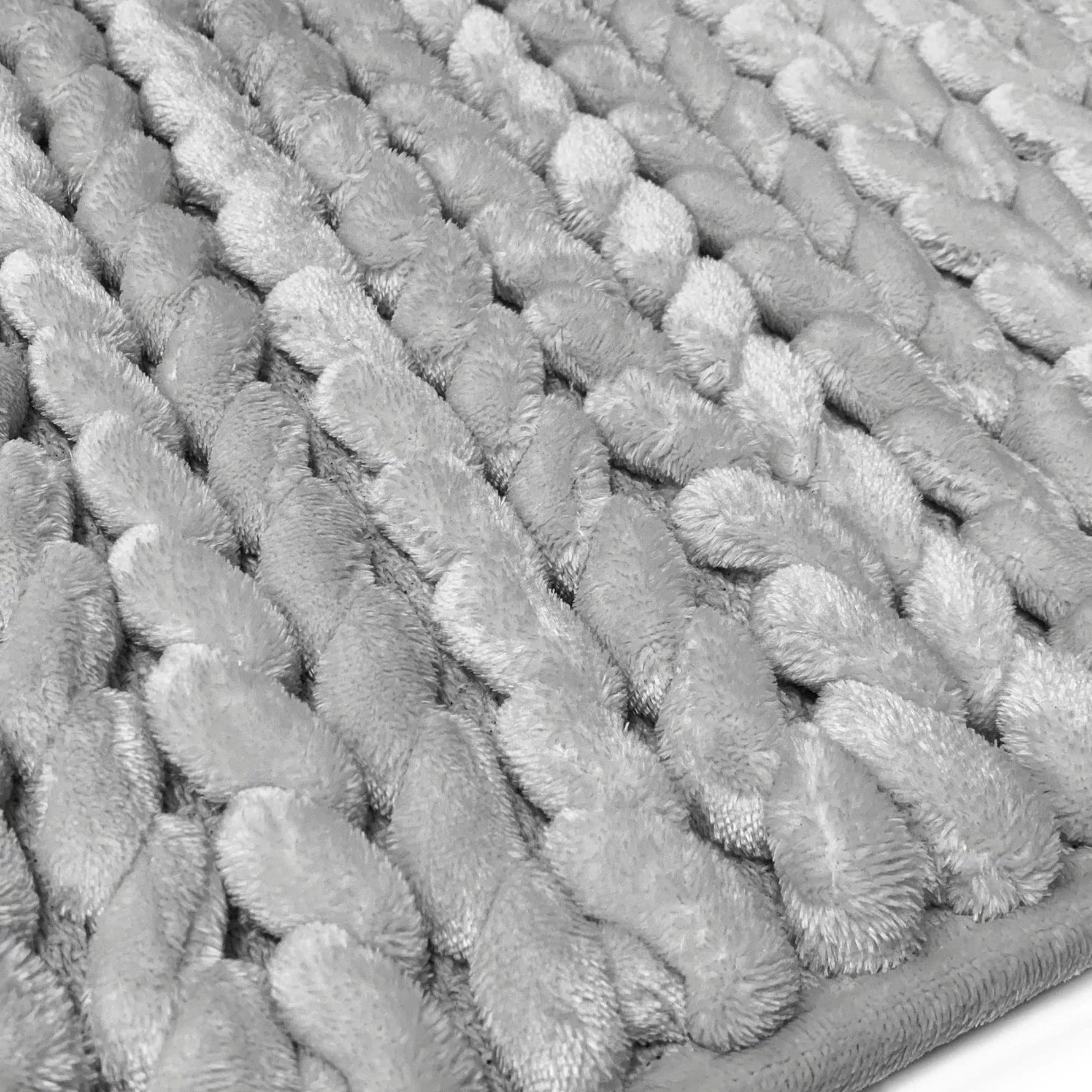 Memory Foam Braided  Bathroom Mat ((17"x25", Silver)