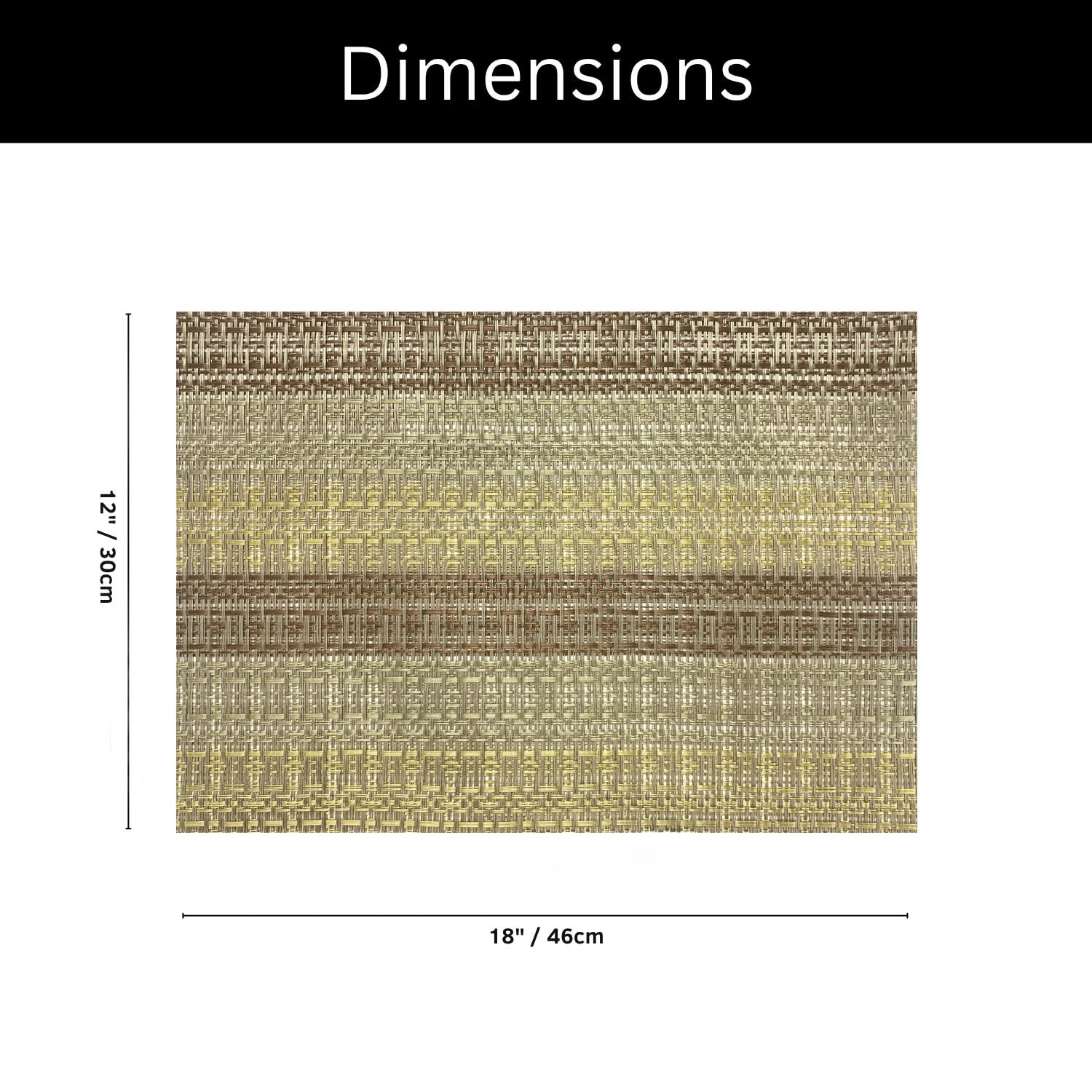 Stripe Design Placemat for Dining Table Set of 2(30x45 CM Brown)
