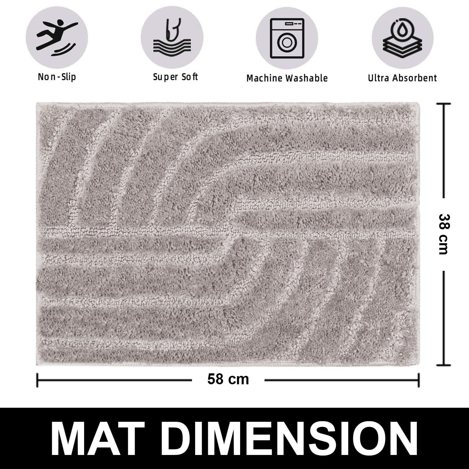Scotland Maze Cut Bathmat Mat Pack Of 2 (38x58 cm , Grey)