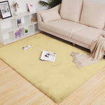 Rabbit Fur Soild Carpet (Gold, 3x5 Feet)