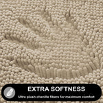 Microfibre Chenille Contour Bath Mat Set  Pack of 2 (Beige 40x60cm & 47x47cm)