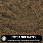 Chenille Microfiber Bath Mats Pack of 2 (45x75cm 60x120cm Chocolate)