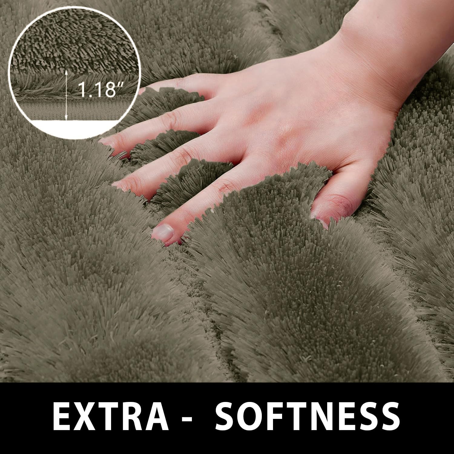 Toronto Bathmat Super Soft Microfiber (40x60 cm, Olive)