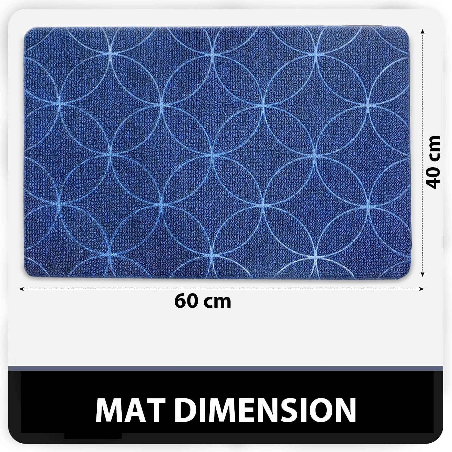 PVC Door Mat for Home Entrance Indoor & Outdoor(40x60 cm - Blue)