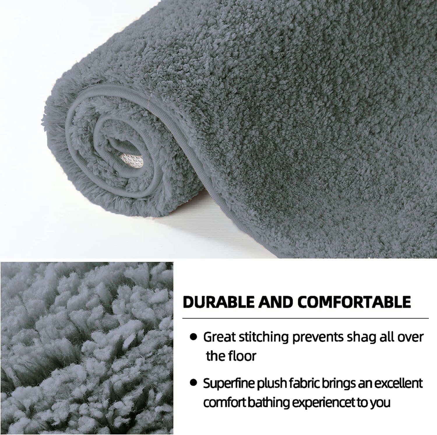 Vegas Microfiber Runner For Bedroom (2X5 Ft,Grey)