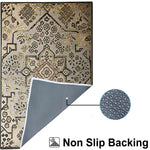Polyester Stone Mosaic Carpet for Bedroom (4x6 Feet, Multicolor)